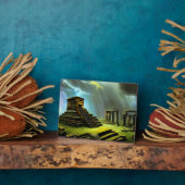 Plaque Photo Temple Mayan Ruines Imaginaire Art Tabletop (Côté)