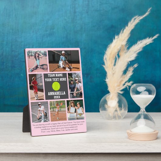 Plaque Photo Tennis 7 photo collage player name (Côté)