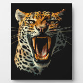 Plaque Photo Tête d'attaque du léopard (Devant)