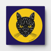 Plaque Photo Tête de chat noir (Devant)