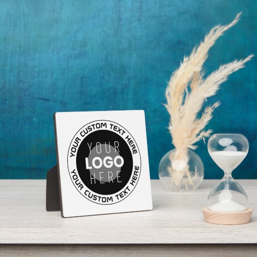 Plaque Photo Texte circulaire modifiable et logo remplaçable | (Insitu)