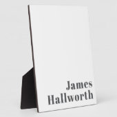 Plaque Photo Texte moderne élégant et rétro | Gris (Côté)