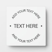 Plaque Photo Texte modifiable simple et moderne | Blanc et noir (Devant)