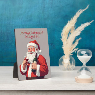 Plaque Photo Texte personnalisé amusant Drunk Père Noël