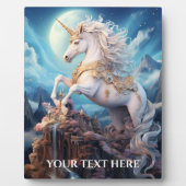 Plaque Photo Texte personnalisé belle licorne (Devant)