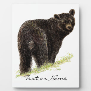 Plaque Photo Texte personnalisé Nature de l'ours noir