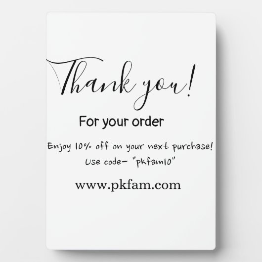 Plaque Photo Thank you for purchase pink family business detail (Devant)