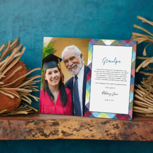 Plaque Photo Thank You Grandpa Plaid Photo Trame