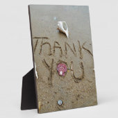 Plaque Photo Thank you in the sand shells & beach (Côté)