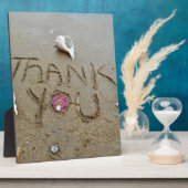 Plaque Photo Thank you in the sand shells & beach (Côté)