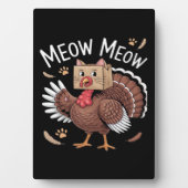 Plaque Photo Thanksgiving Chat Funny Fake Chat Meow Thanksgivin (Devant)