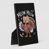 Plaque Photo Thanksgiving Chat Funny Fake Chat Meow Thanksgivin (Côté)