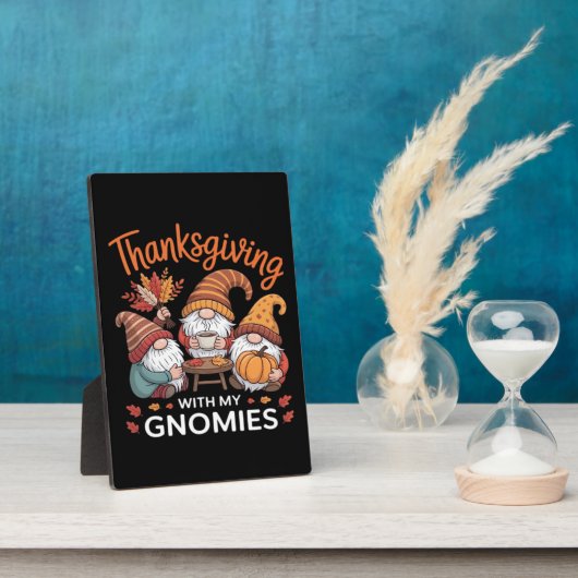 Plaque Photo Thanksgiving Gnome Fall Leopard Turkey Essentiel T (Côté)