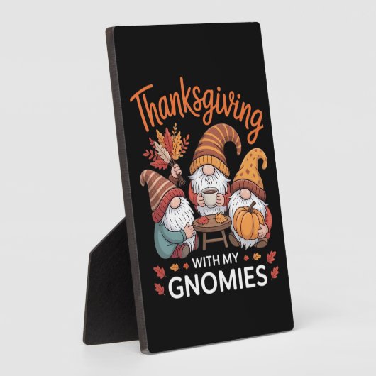 Plaque Photo Thanksgiving Gnome Fall Leopard Turkey Essentiel T (Côté)