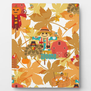 Plaque Photo thanksgiving scarecrow