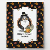 Plaque Photo Thanksgiving Shetland Sheepdog (merle bleu) Drôle (Devant)