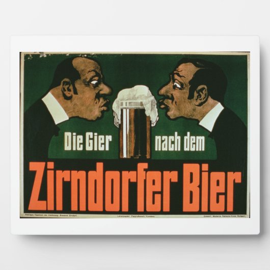 Plaque Photo 'The Craving for the Zirndurfer Beer' (Lit couleur (Devant)
