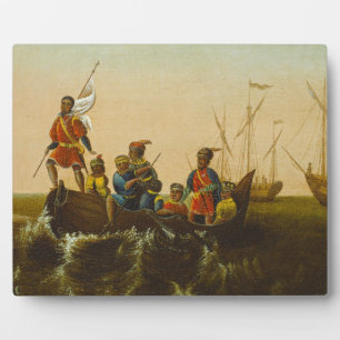 Plaque Photo The Landing of Columbus, c.1837