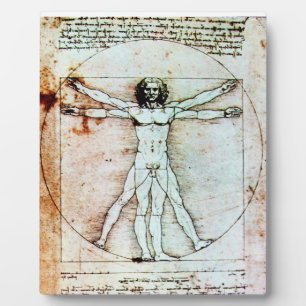 Plaque Photo THE VITRUVIAN MAN Antique Parchment