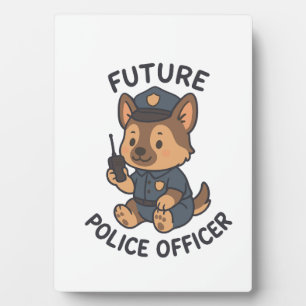 Plaque Photo Thème de futur policier de chien mignon