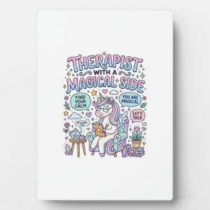 Plaque Photo Thérapeute Licorne avec un Cadeau Magique Idée Cad