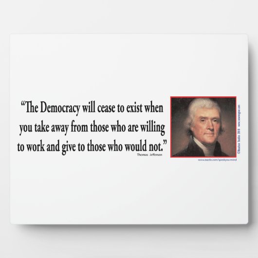 Plaque Photo Thomas Jefferson (Devant)