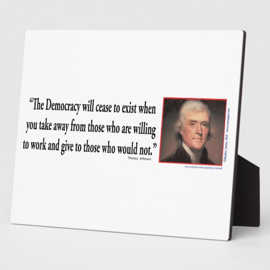 Plaque Photo Thomas Jefferson (Côté)