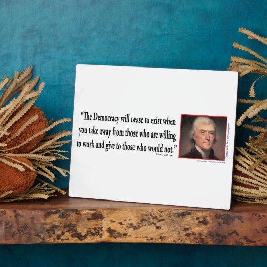 Plaque Photo Thomas Jefferson (Côté)