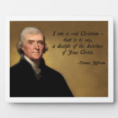 Plaque Photo Thomas Jefferson Jésus Christ (Devant)
