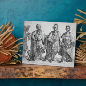 Plaque Photo Three American Cherokee Chiefs, 1762 (gravure) (Côté)