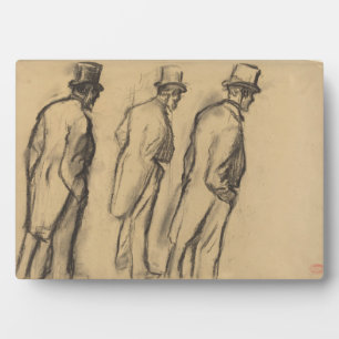 Plaque Photo Three Studies of Ludovic Halevy Standing