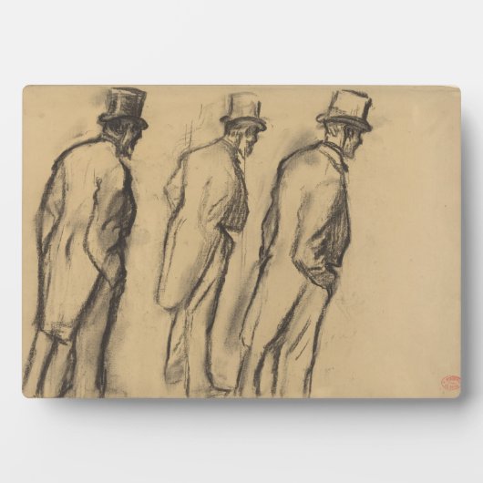 Plaque Photo Three Studies of Ludovic Halevy Standing (Devant)