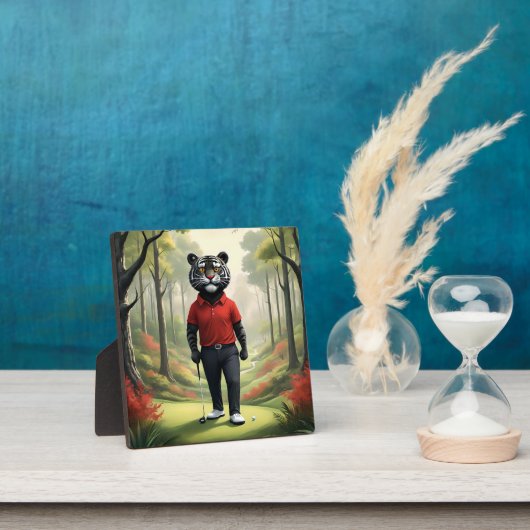 Plaque Photo Tiger Jouant Au Golf Dans Les Bois, (Insitu)