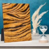 Plaque Photo Tiger Stripes Fur Black and Orange Personalize it (Côté)