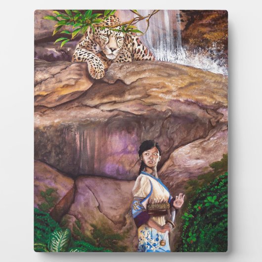 Plaque Photo Tigre bouddhiste zen et fraise (Devant)