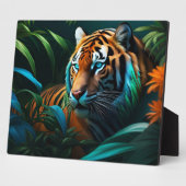 Plaque Photo Tigre dramatique dans la jungle (Côté)