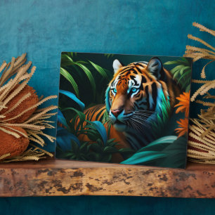 Plaque Photo Tigre dramatique dans la jungle