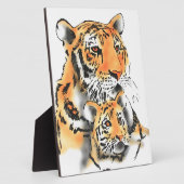 Plaque Photo Tigress and Cub (Côté)