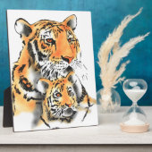Plaque Photo Tigress and Cub (Côté)