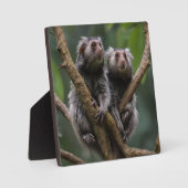Plaque Photo Tiny Marmoset Titans Parmi les Branches, (Recto)