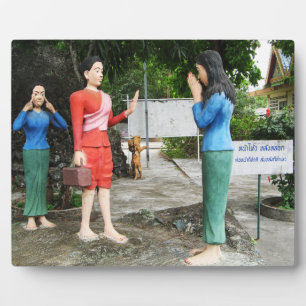 Plaque Photo Tirer Les Visages Derrière Le Dos