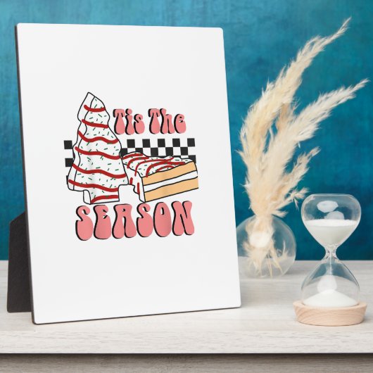 Plaque Photo Tis The Season Christmas Tree Groovy Retro Debbie (Côté)