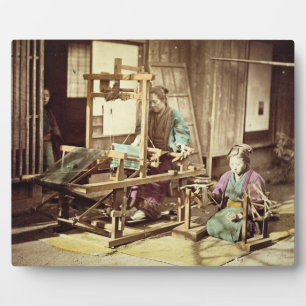 Plaque Photo Tissage de femmes japonaises, c.1890 (photo de cou