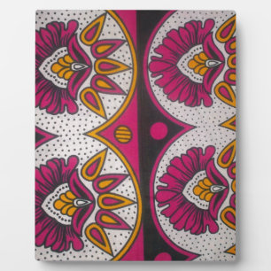 Plaque Photo Tissu africain coloré Motif Art Print