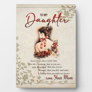 Plaque Photo To My Daughter Gift, Love Letter Daughter And Mom