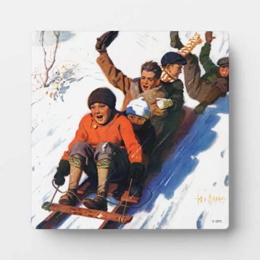 Plaque Photo Tobagganing (Devant)