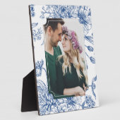 Plaque Photo Toile Bleue Fleurs Photo Cadre (Côté)