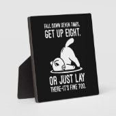 Plaque Photo Tomber Sept Fois - Motivation De Chat Drôle (Recto)