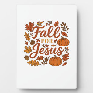 Plaque Photo Tombez Pour Jésus Citrouille D'automne Foi Chrétie