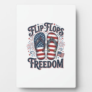 Plaque Photo Tongs Liberté Design de T-shirt d'été patriotique_
